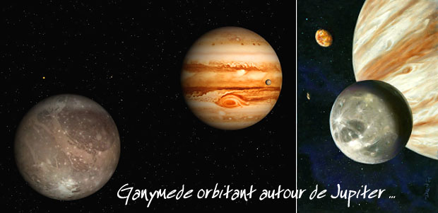 ganymde orbitant autour de Jupiter