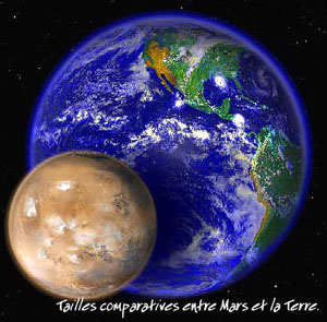 comparatif detailles entre mars et la terre