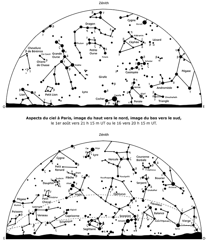 carte du ciel Août 2011