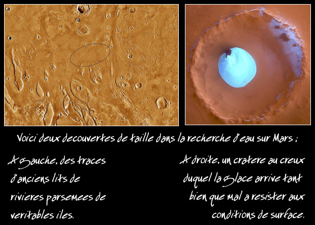 lits de rivières et cratère