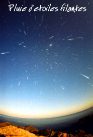 pluie d'étoiles filantes